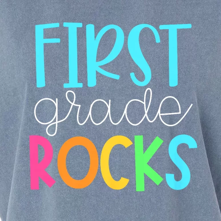 1st Teacher Team First Grade Rocks First Day Of Back To School Garment-Dyed Women's Muscle Tee