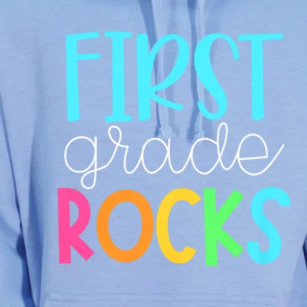 1st Teacher Team First Grade Rocks First Day Of Back To School Unisex Surf Hoodie