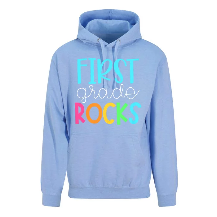 1st Teacher Team First Grade Rocks First Day Of Back To School Unisex Surf Hoodie