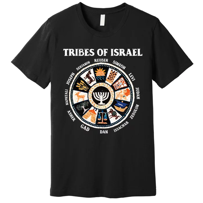 12 Twelve Tribes Of Israel Hebrew Israelite Judah Jerusalem Premium T-Shirt