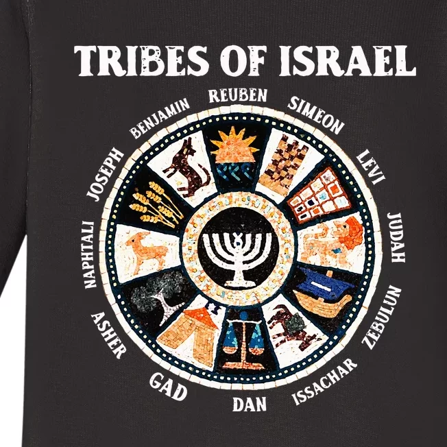 12 Twelve Tribes Of Israel Hebrew Israelite Judah Jerusalem Baby Long Sleeve Bodysuit