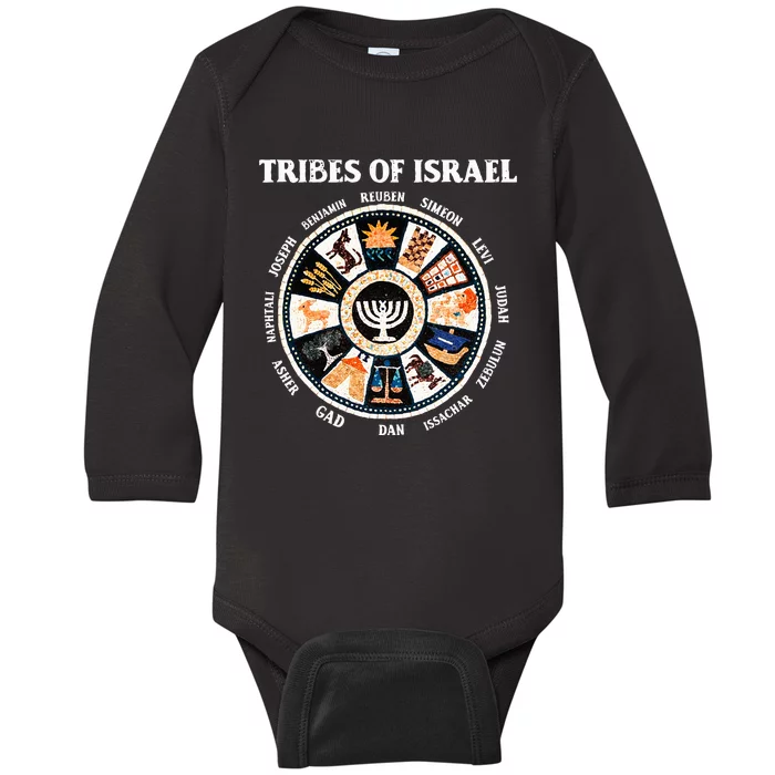 12 Twelve Tribes Of Israel Hebrew Israelite Judah Jerusalem Baby Long Sleeve Bodysuit