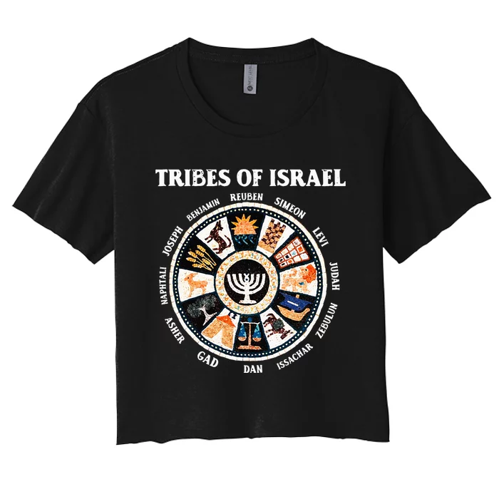 12 Twelve Tribes Of Israel Hebrew Israelite Judah Jerusalem Women's Crop Top Tee