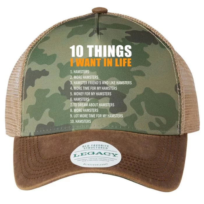 10 Things Want In Life Hamster Hamster Gift Legacy Tie Dye Trucker Hat