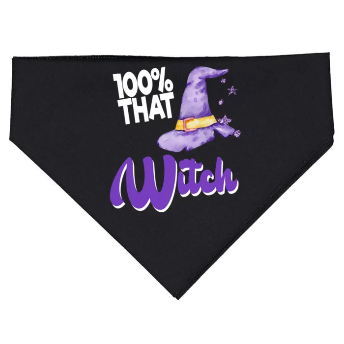 100% That Witch Funny Halloween USA-Made Doggie Bandana