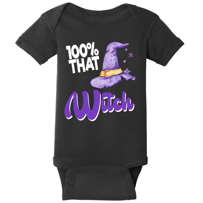 100% That Witch Funny Halloween Baby Bodysuit