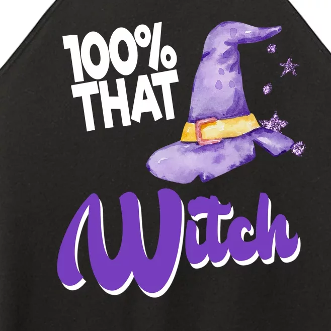 100% That Witch Funny Halloween Women’s Perfect Tri Rocker Tank