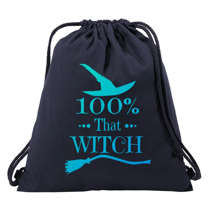 100% That Witch Dna Funny Halloween Witches Casual Cute Gift Drawstring Bag