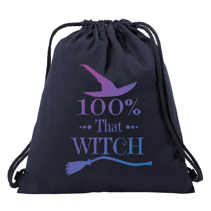 100% That Witch Dna Funny Halloween Witches Casual Cute Gift Drawstring Bag