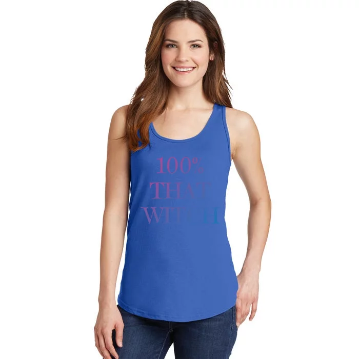 100% That Witch Funny Halloween Gift Ladies Essential Tank