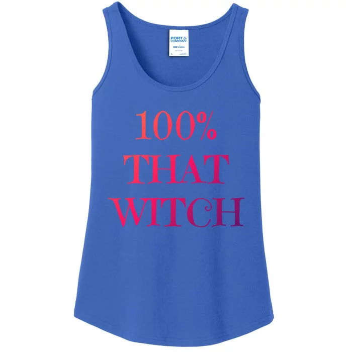 100% That Witch Funny Halloween Gift Ladies Essential Tank