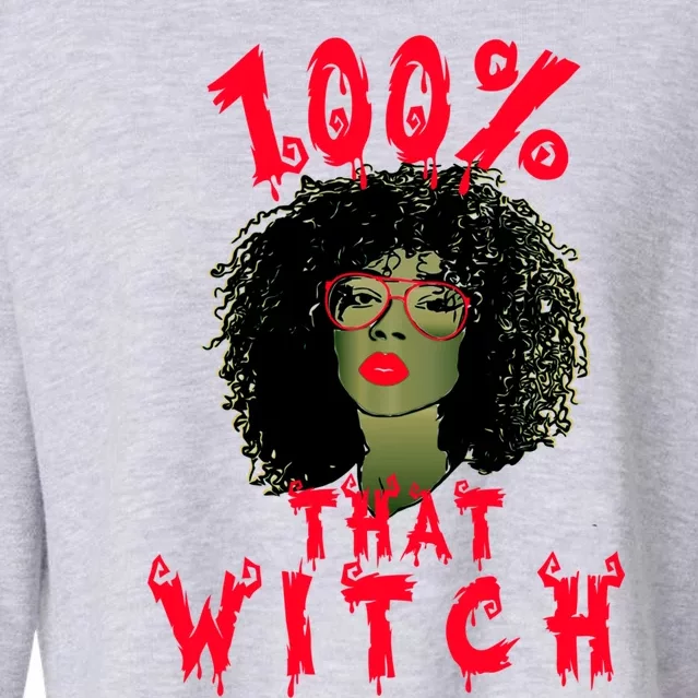 100% That Witch Funny Witch Costume 100 Percent That Witch Meaningful Gift Cropped Pullover Crew