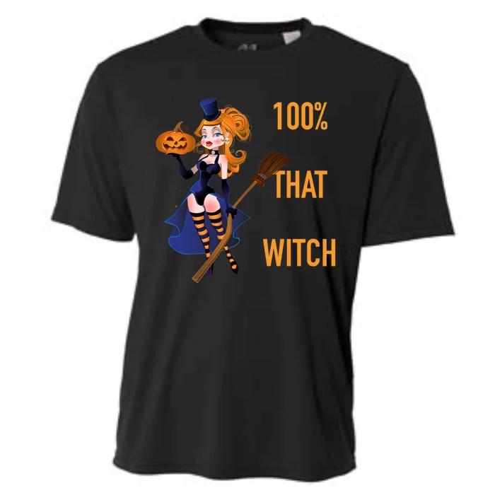 100% That Witch Sexy Witch Halloween Costume Gift Cooling Performance Crew T-Shirt