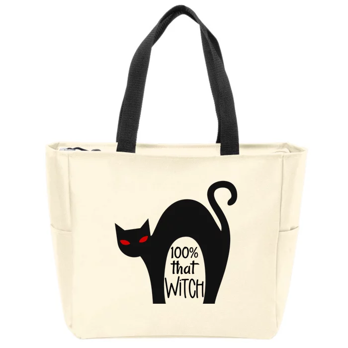 100% That Witch Cool Gift Zip Tote Bag