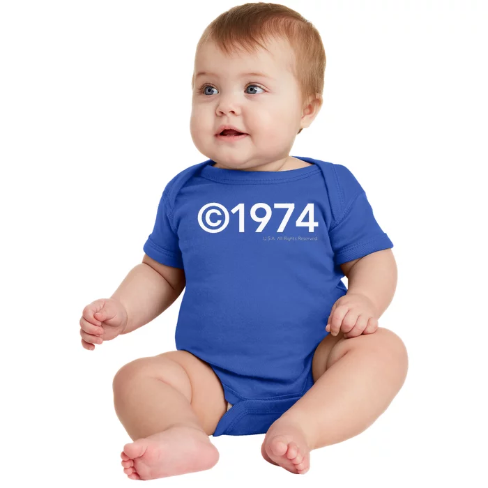 1974 U.S.A. All Rights Reserved. Birthday Year Baby Bodysuit