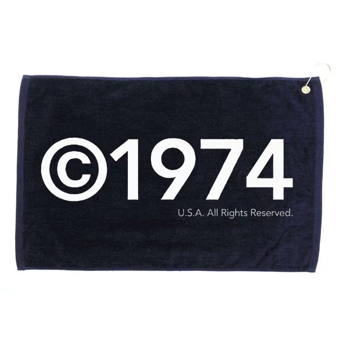 1974 U.S.A. All Rights Reserved. Birthday Year Grommeted Golf Towel