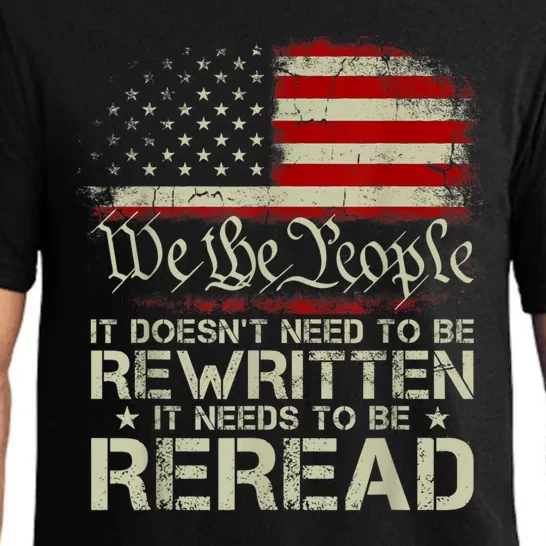 1776 Usa Flag We The People It Doesn’t Need To Be Rewritten Pajama Set