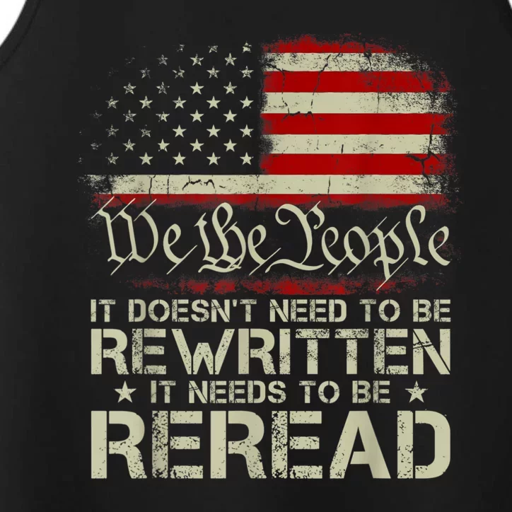 1776 Usa Flag We The People It Doesn’t Need To Be Rewritten Performance Tank