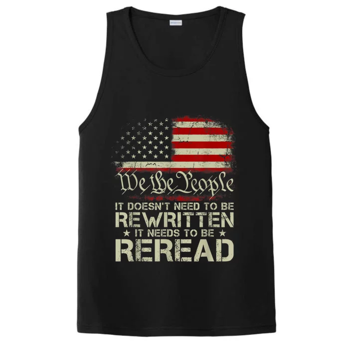 1776 Usa Flag We The People It Doesn’t Need To Be Rewritten Performance Tank