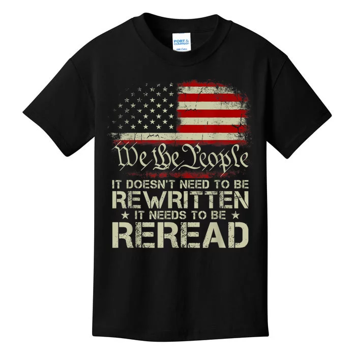 1776 Usa Flag We The People It Doesn’t Need To Be Rewritten Kids T-Shirt