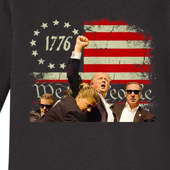 1776 Usa Flag Donald Trump 2024 Usa Election Voting Baby Long Sleeve Bodysuit