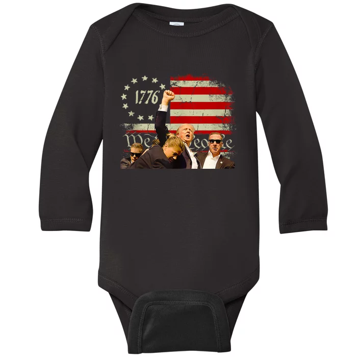 1776 Usa Flag Donald Trump 2024 Usa Election Voting Baby Long Sleeve Bodysuit