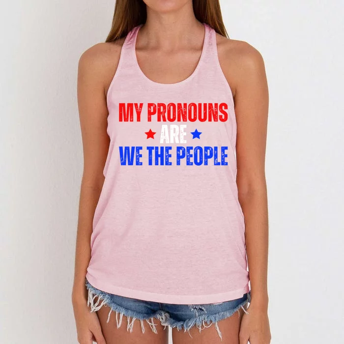 1776 Usa Gifts For American Patriots We The People Women's Knotted Racerback Tank