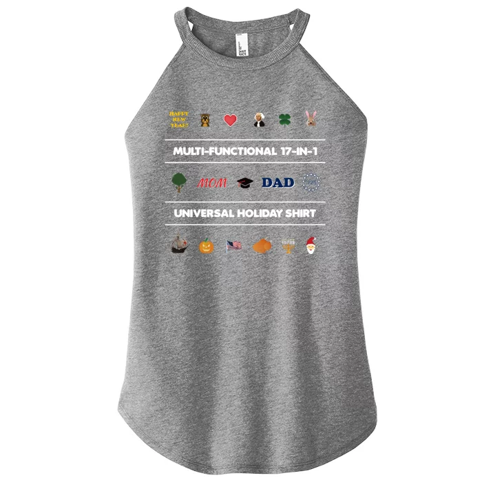 17giftingift1 Universal Holiday Pixel Art Gift Women’s Perfect Tri Rocker Tank