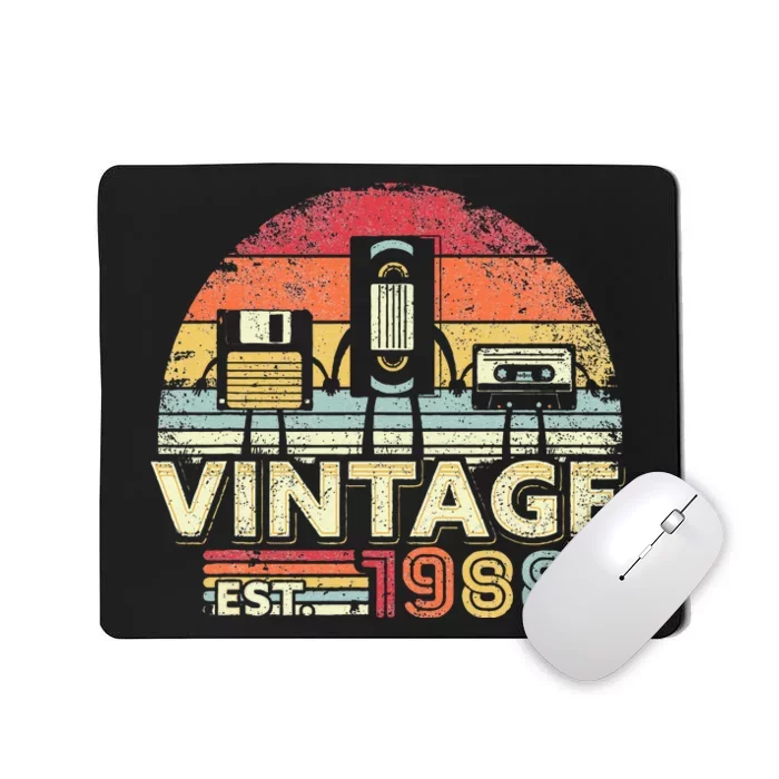 1988 Vintage Birthday Gift Funny Music Tech Humor Mousepad