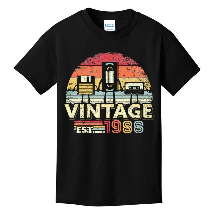 1988 Vintage Birthday Gift Funny Music Tech Humor Kids T-Shirt