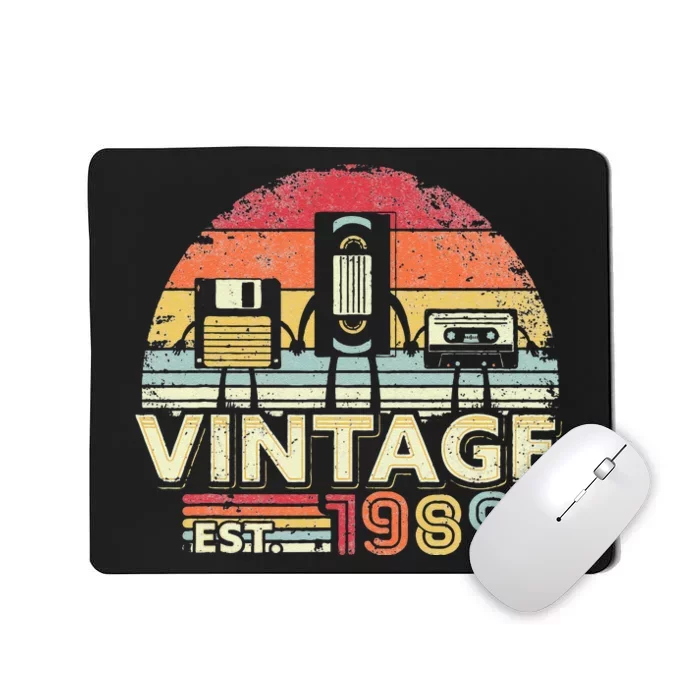 1989. Vintage Birthday Gift, Funny Music, Tech Humor Mousepad