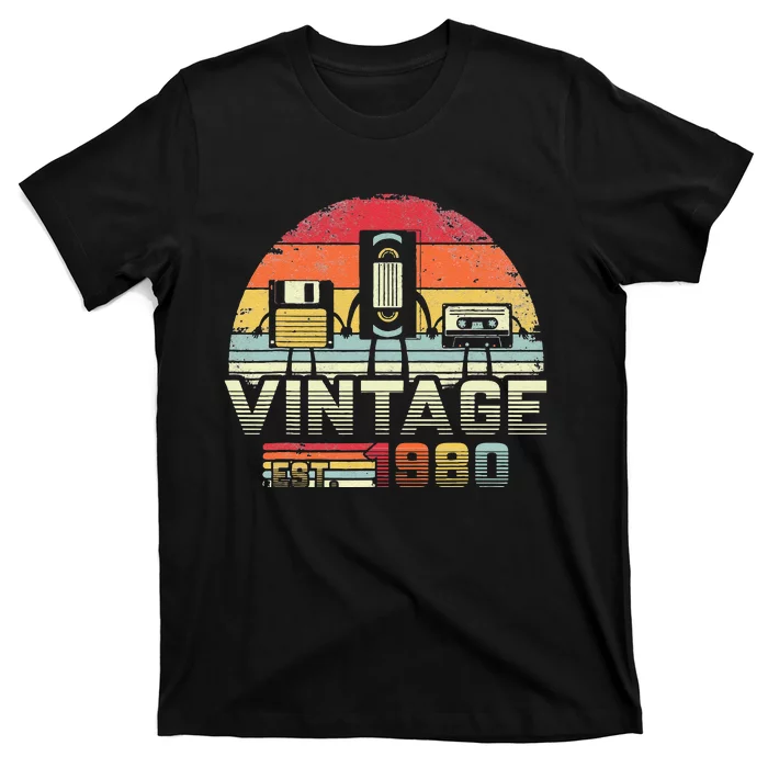 1980. Vintage Birthday Gift, Funny Music, Tech Humor T-Shirt