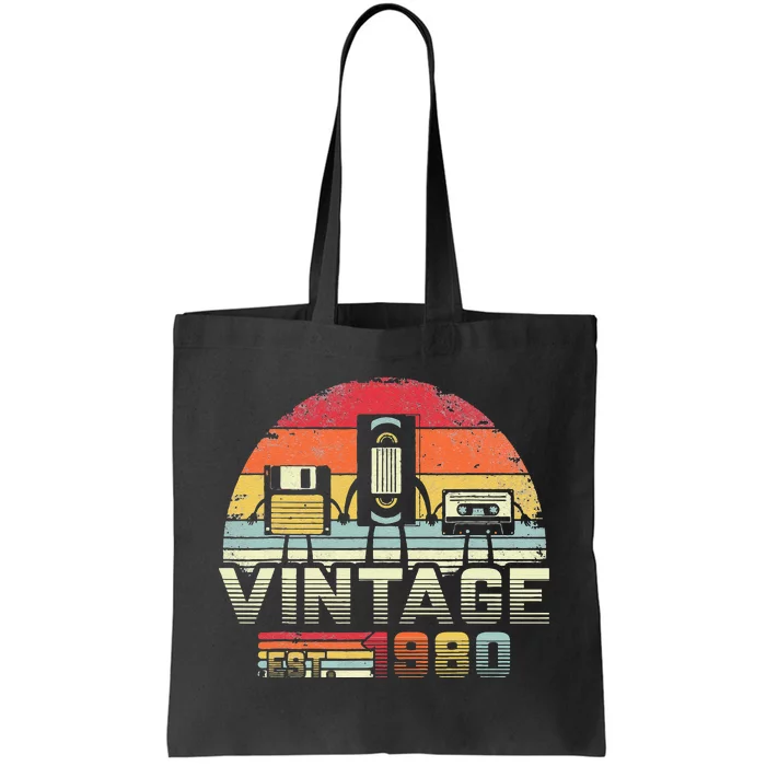 1980. Vintage Birthday Gift, Funny Music, Tech Humor Tote Bag