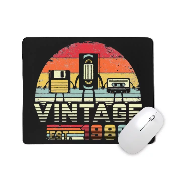 1980. Vintage Birthday Gift, Funny Music, Tech Humor Mousepad