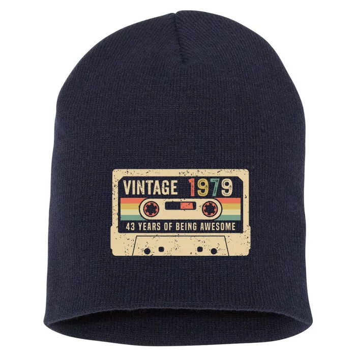 1979 Vintage Cassette Tape 43rd Birthday Short Acrylic Beanie