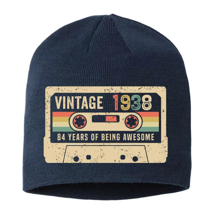 1938 Vintage Cassette Tape 84th Birthday 8 1/2in Sustainable Knit Beanie