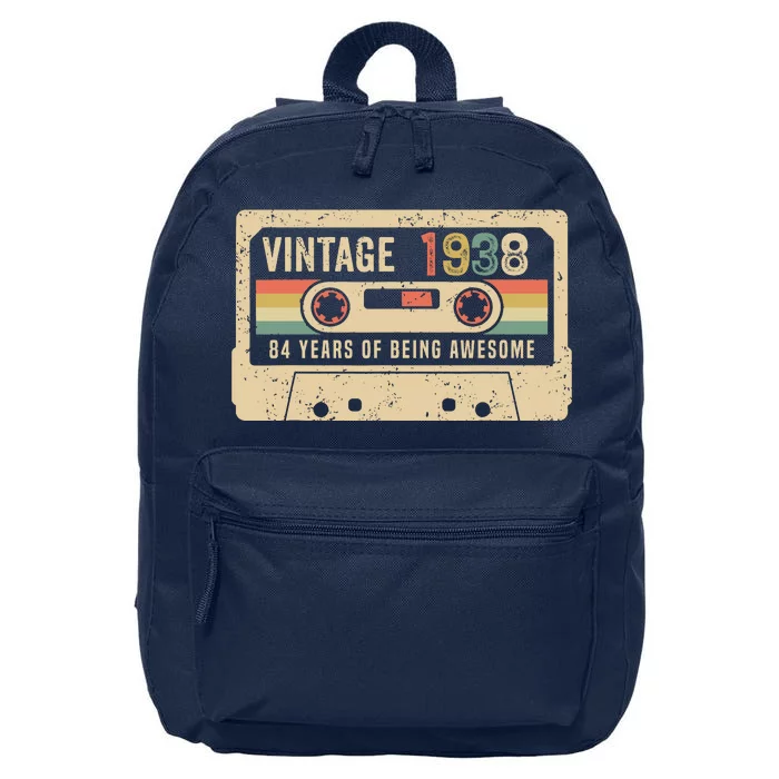 1938 Vintage Cassette Tape 84th Birthday 16 in Basic Backpack