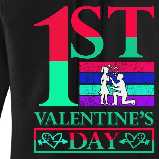 1st Valentine's Day Women's Pullover Hoodie