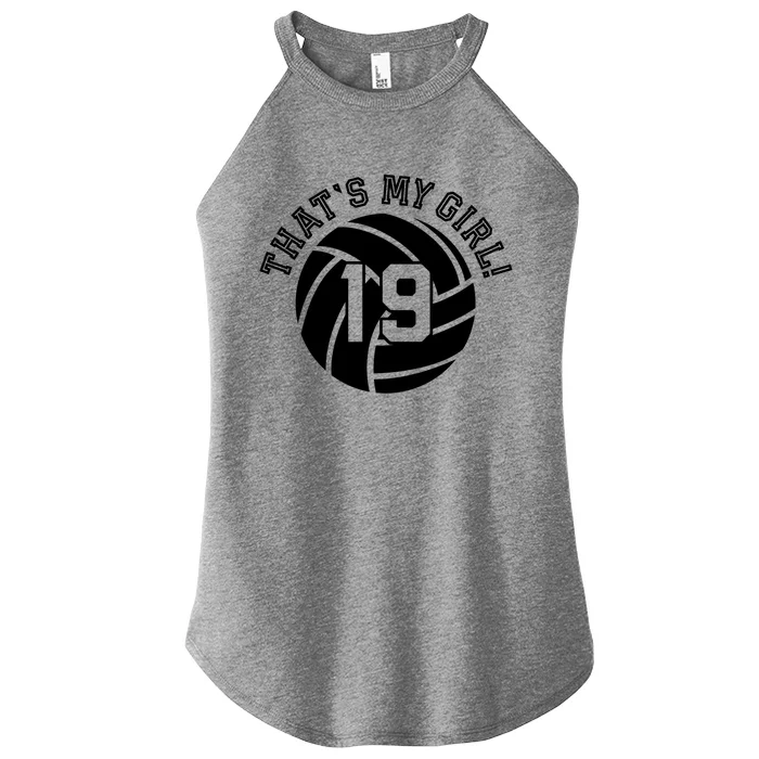 19 Volleyball Player Thats My Cheer Mom Dad Team Coach Gift Women’s Perfect Tri Rocker Tank