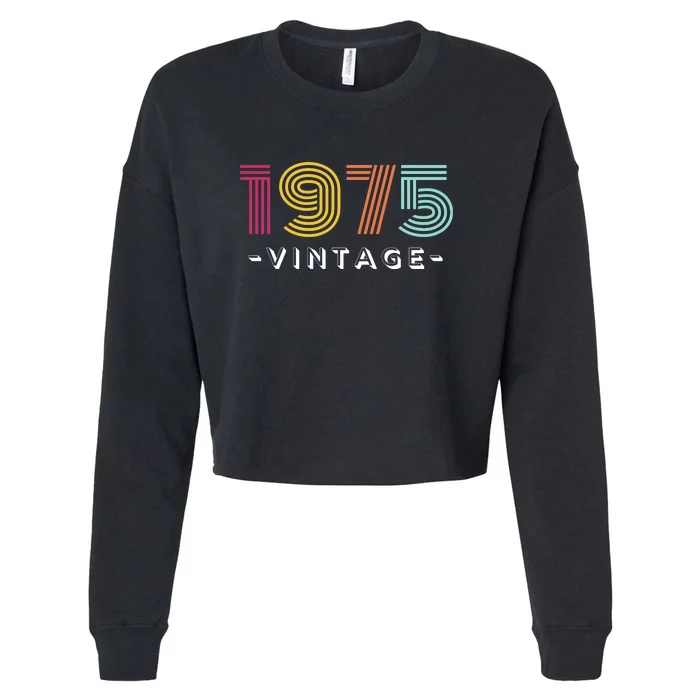 1975 Vintage Retro 48th Birthday Gift Cropped Pullover Crew