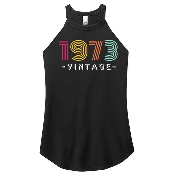 1973 Vintage Retro 50th 51st Birthday Gift Women’s Perfect Tri Rocker Tank