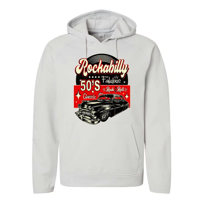 1950s Vintage Rockabilly Swing 50s Sock Hop Doo Wop Rocker Performance Fleece Hoodie