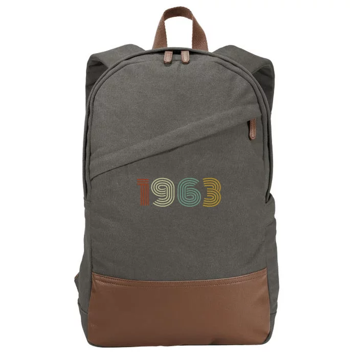 1963 Vintage Retro, 60th Birthday Gifts For And Women Cotton Canvas Backpack