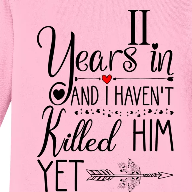 11th Wedding Anniversary Gift For Her 11 Years Of Marriage Great Gift Baby Long Sleeve Bodysuit