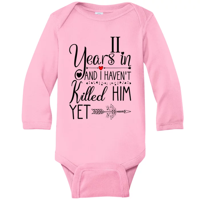 11th Wedding Anniversary Gift For Her 11 Years Of Marriage Great Gift Baby Long Sleeve Bodysuit