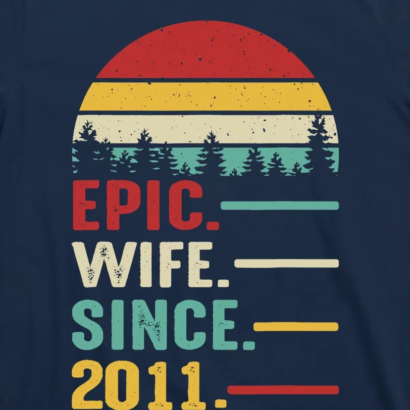 12th Wedding Anniversary For Her Epic Wife Since 2011 T-Shirt