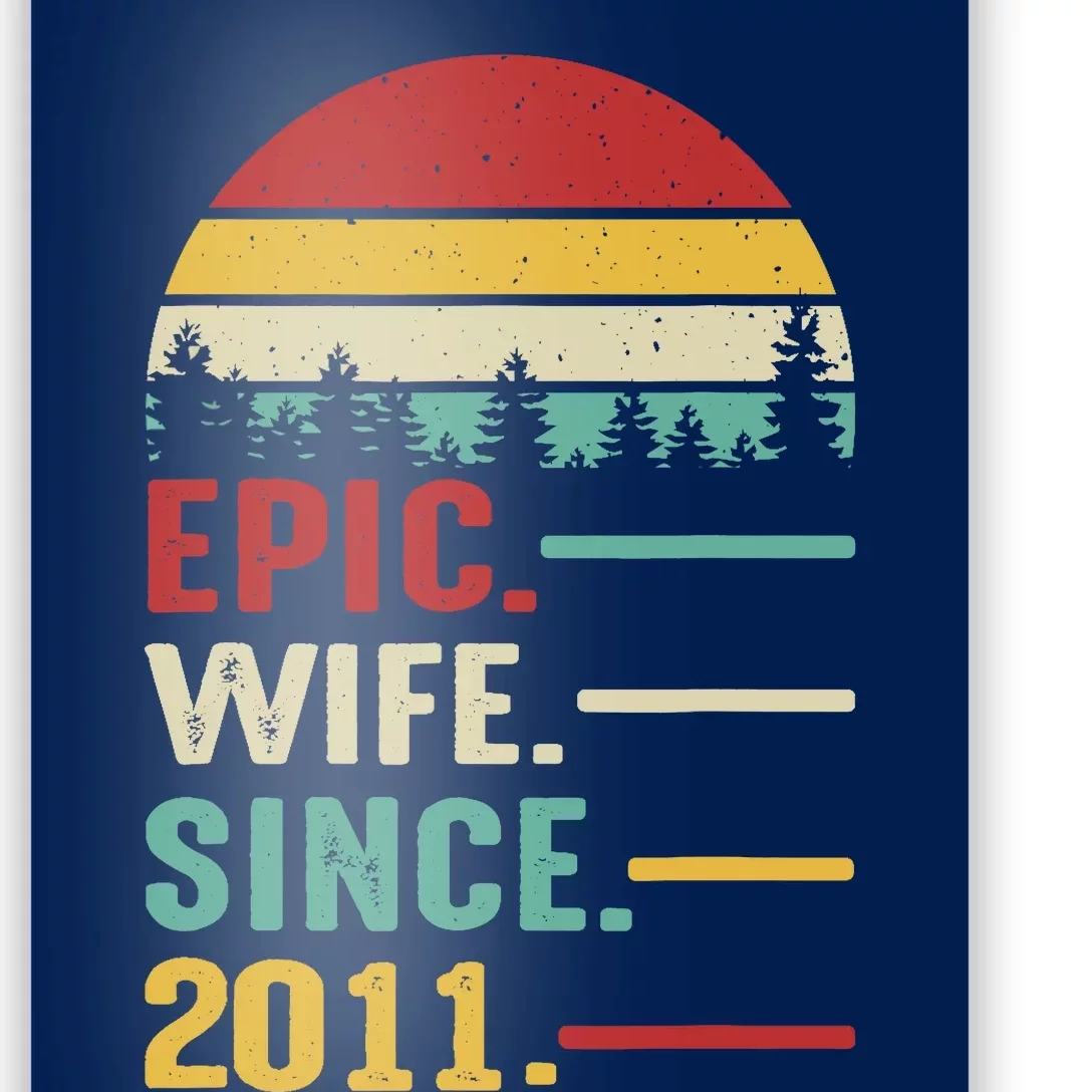 12th Wedding Anniversary For Her Epic Wife Since 2011 Poster