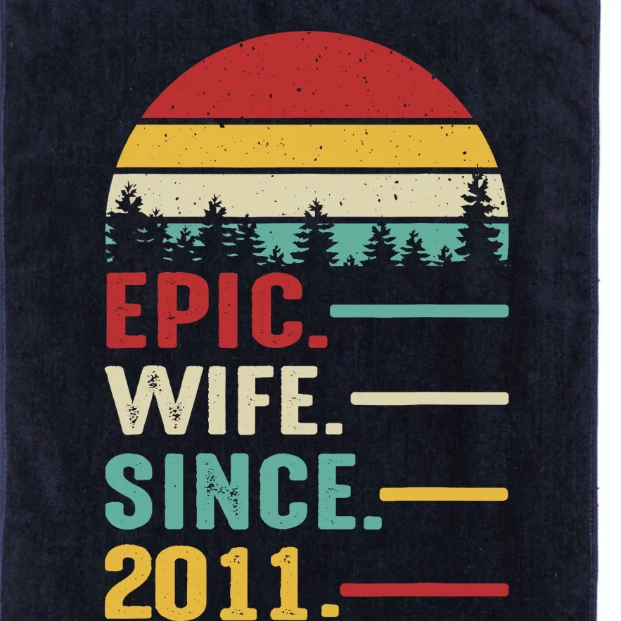 12th Wedding Anniversary For Her Epic Wife Since 2011 Platinum Collection Golf Towel