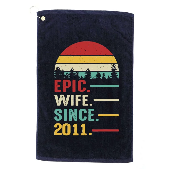 12th Wedding Anniversary For Her Epic Wife Since 2011 Platinum Collection Golf Towel