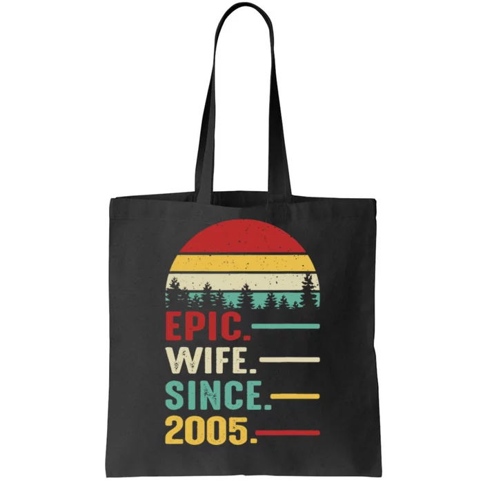 18th Wedding Anniversary For Her Epic Wife Since 2005 Tote Bag